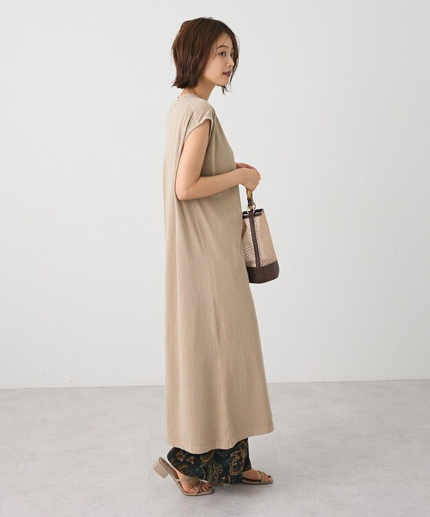 CRAFT STANDARD BOUTIQUE ピグメントヘンリーネックカットソーワンピース Beige