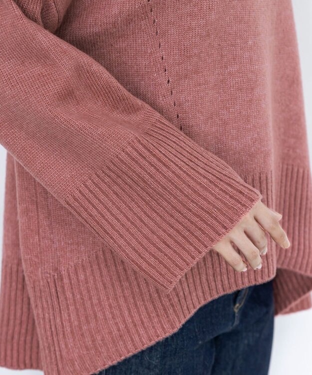 Tiaclasse 【洗える】モックネックポインテルニットトップス ピンク