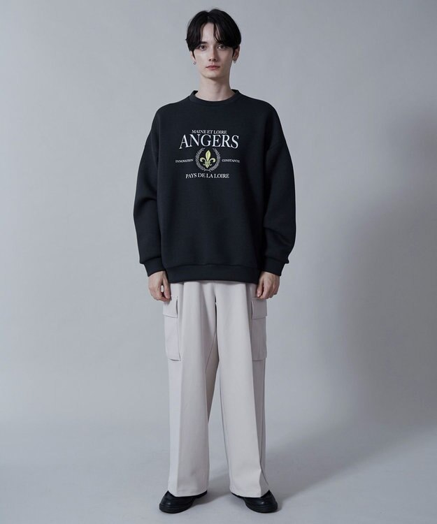 WEGO KEEPWARM　グラフィックプルオーバー ブラック中濃色