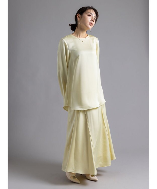 Te chichi 【Atelier Bonheur】サテンロングスカート(セットアップ可)《2025winter catalog item》 イエロー