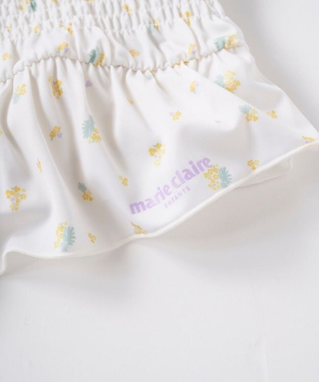 OP／FILA 【marie claire ENFANTS】シャーリングセパレート水着 ホワイト