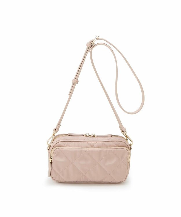 TOPKAPI 【TREASURE TOPKAPI】キルティング アクリルチェーン付 ショルダー バッグ ペールベージュ