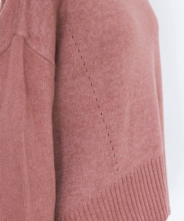 Tiaclasse 【洗える】モックネックポインテルニットトップス ピンク