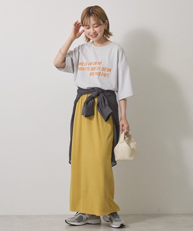 AMERICAN HOLIC 【選べる丈】リブタイトスカート Mustard