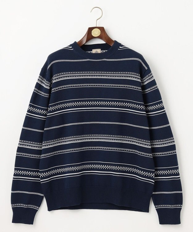 J.PRESS MEN 【KING SIZE】ドライコットン フェアアイルニット ネイビー系1