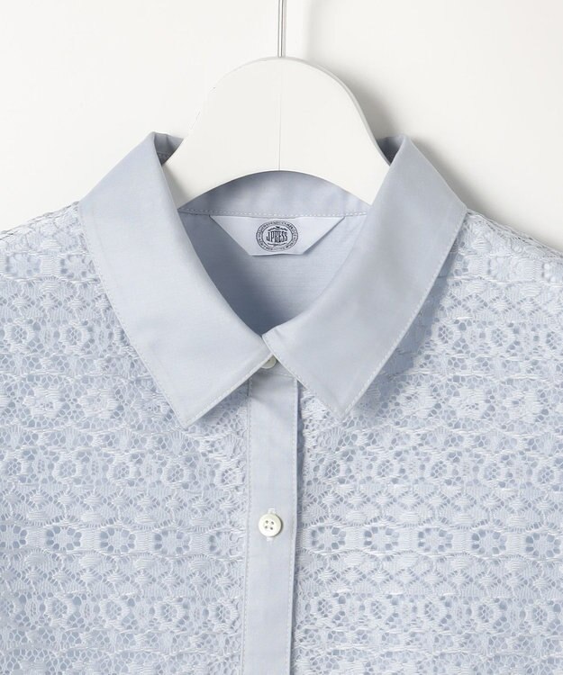 J.PRESS LADIES S ジオメトリックレース ブラウス サックス系