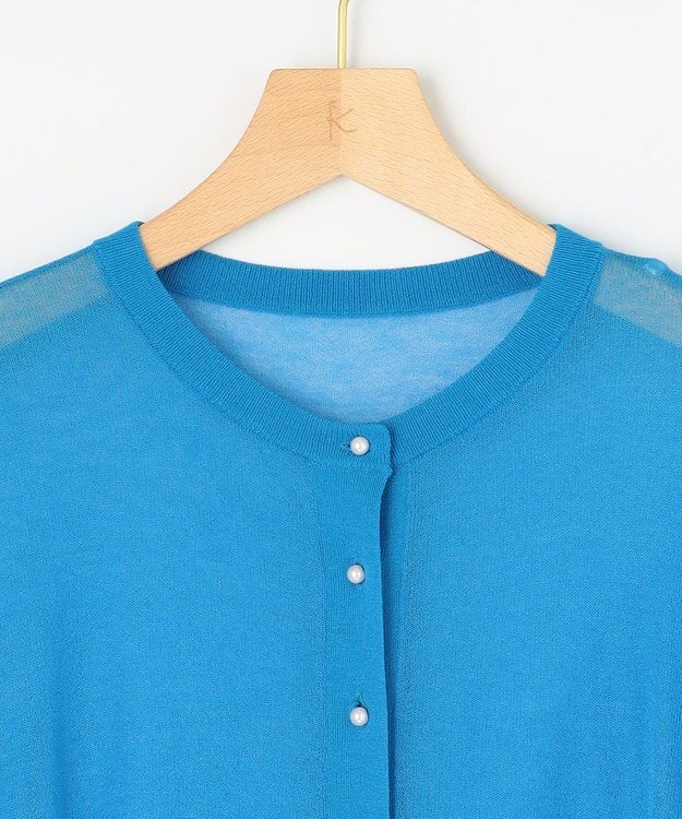 組曲 【洗える・2WAY】シアーニット カーディガン ブルー系