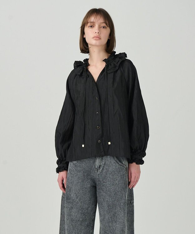 GRACE CONTINENTAL フリルカラーブラウス ブラック