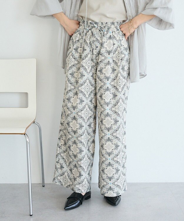 CRAFT STANDARD BOUTIQUE プリントイージーパンツ Light Beige