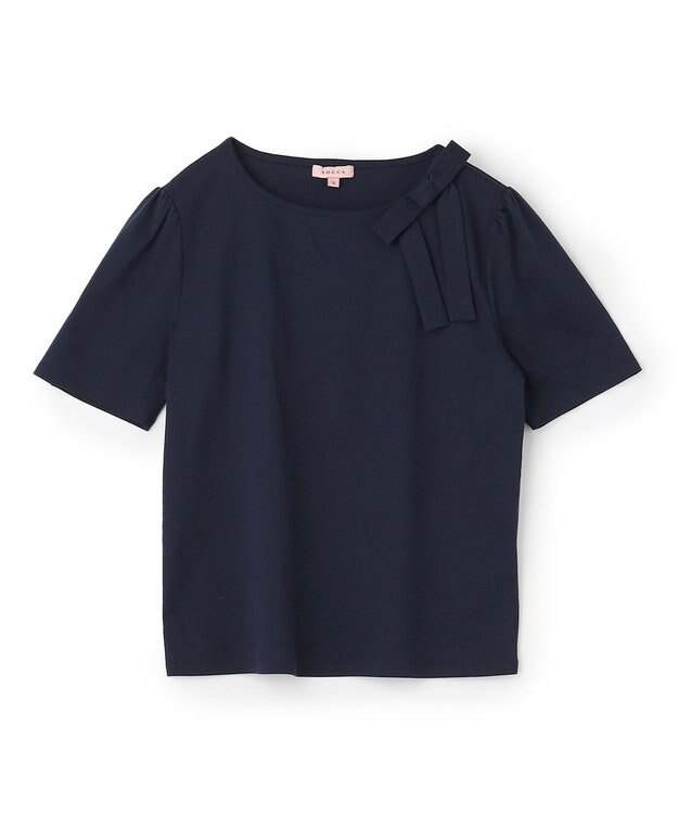 TOCCA 【洗える】AIR TEE リボン Tシャツ ネイビー系