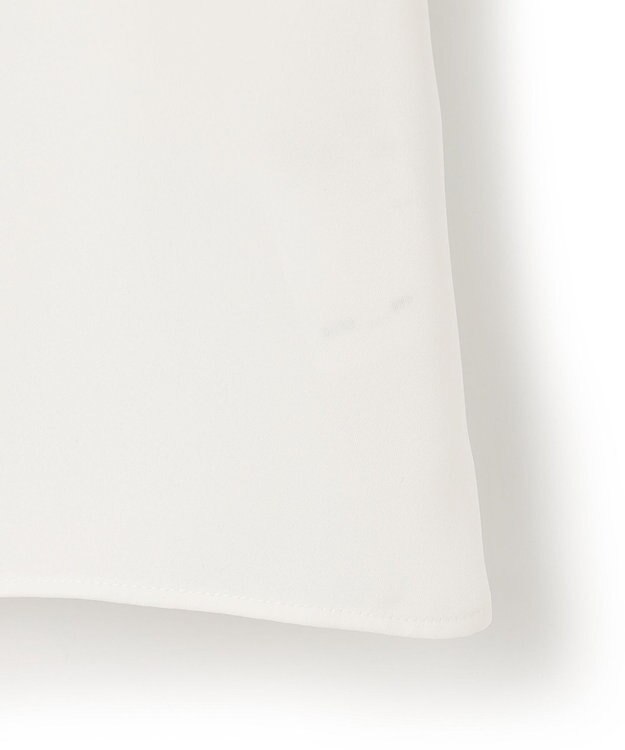 ICB 【WEB限定カラーあり・洗える】エステルダブルクロス 長袖ラッフルブラウス オフホワイト系