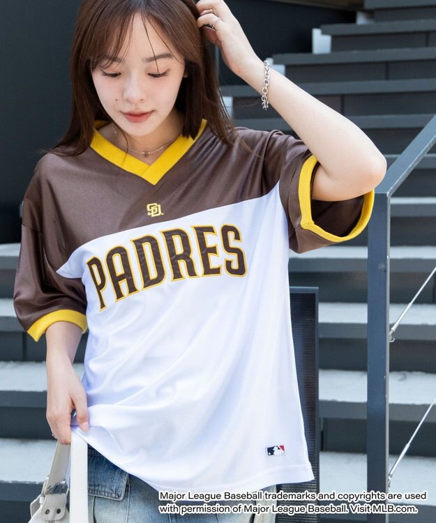 WEGO 【ユニセックス着用ITEM】別注MLBメッシュゲームグラフィックT（SS） ブラウンその他