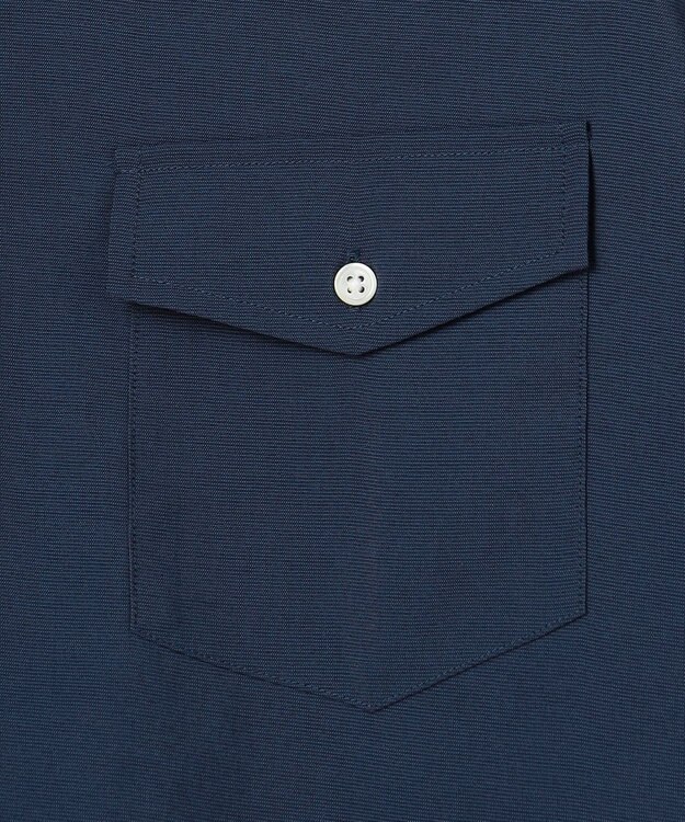 J.PRESS MEN 【遮熱 / 高通気性】ハケメパッチフラップ 半袖シャツ / B.D. ネイビー系