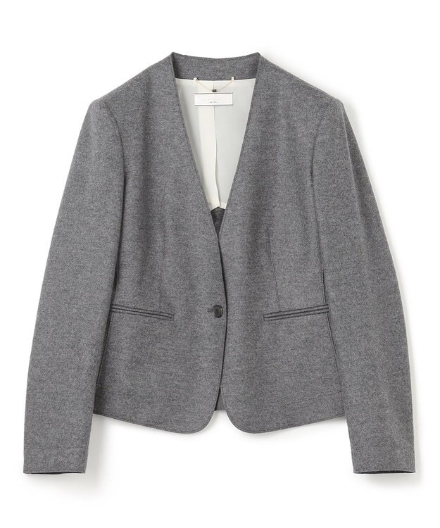 BEIGE， 【S-size】CORBY / ノーカラージャケット C.Gray