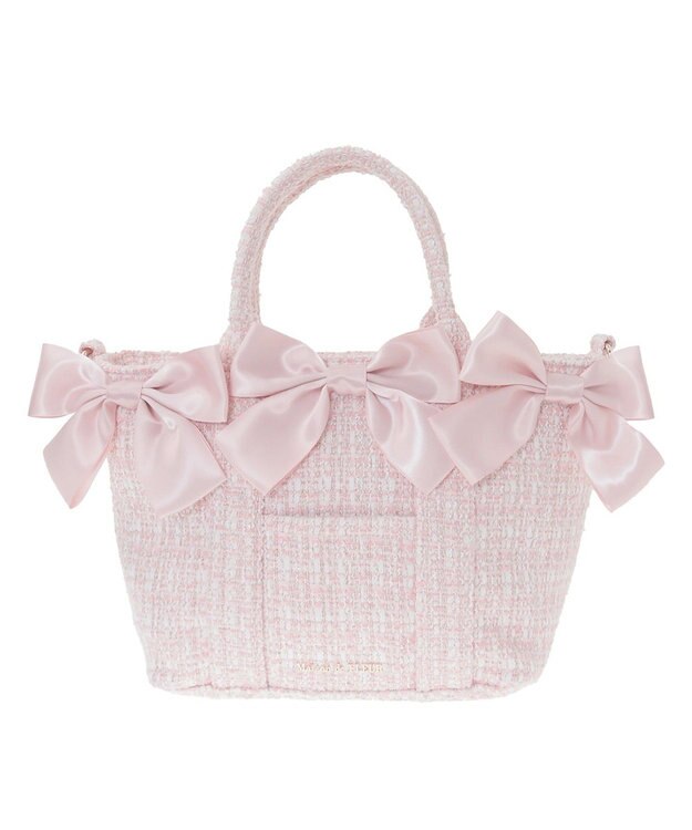 Maison de FLEUR ピンクマニアボリュームリボン2WayトートMバッグ Pink