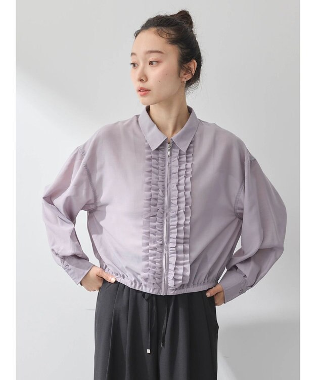 earth music&ecology フリルシャツ Lavender