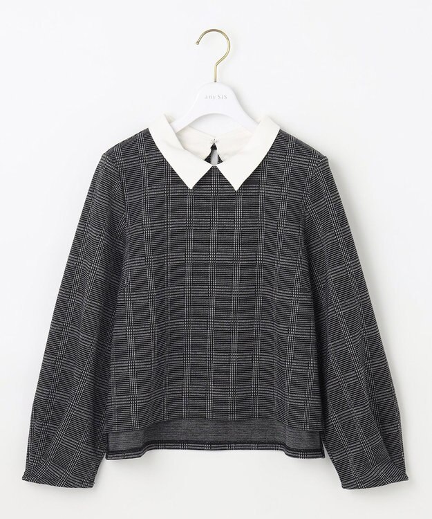 ANY SIS 【WEB・一部店舗限定】カットジャカード襟付き2WAY セットアップ ブラック系3