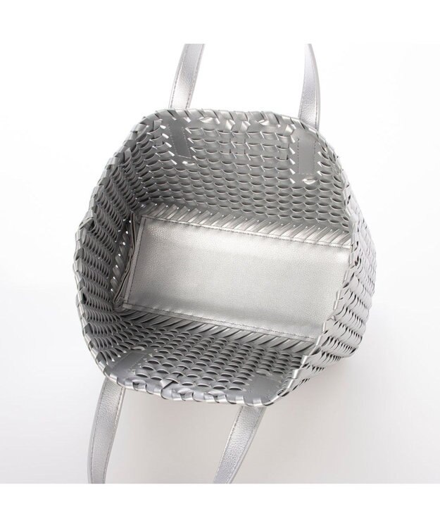 UNBILLION カシュカシュ cachecache / コードかがり横長トートバッグ シルバー