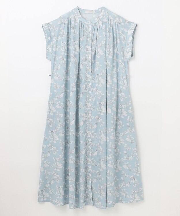 ANY L 【手洗い可能】レトロギャザーワンピース サックス