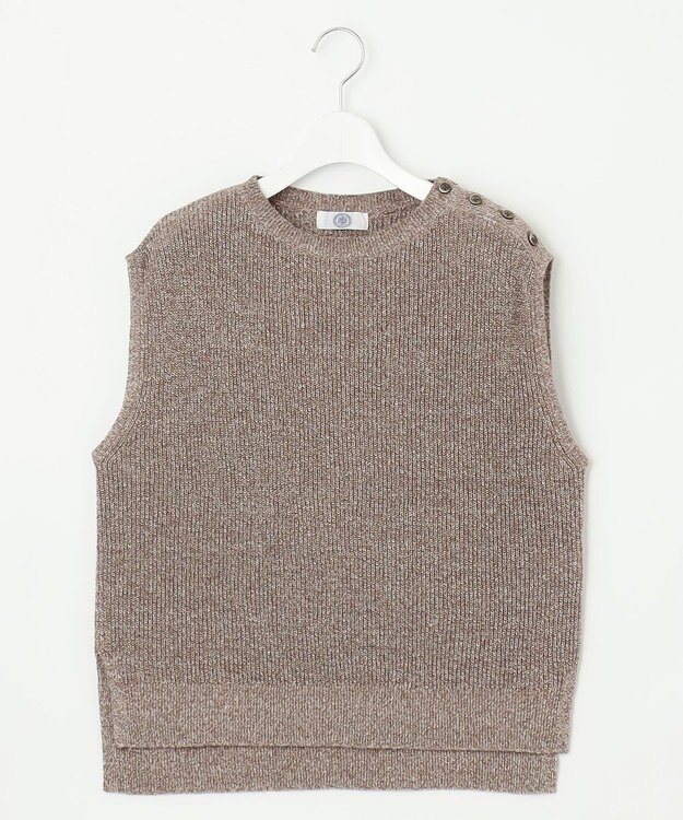 J.PRESS LADIES L 【WEB限定カラーあり】LINEN COTTON ニット ベスト 【WEB限定】モカ系