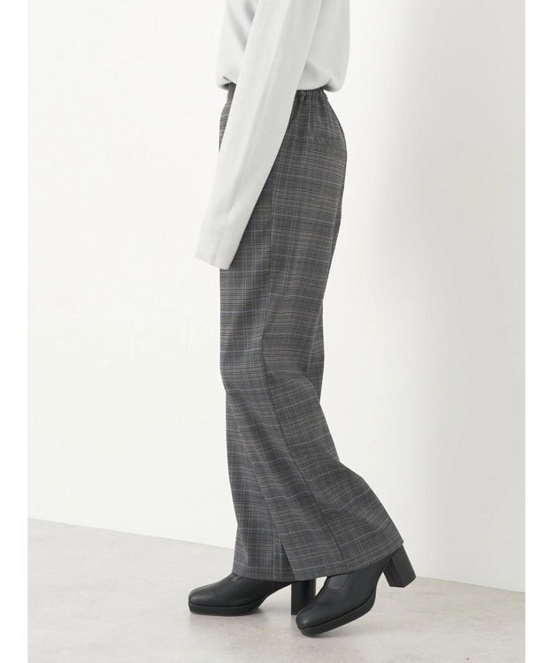 earth music&ecology チェックストレートパンツ Check Gray