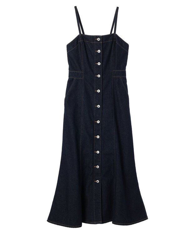 earth music&ecology ボタンキャミデニムワンピース Indigo