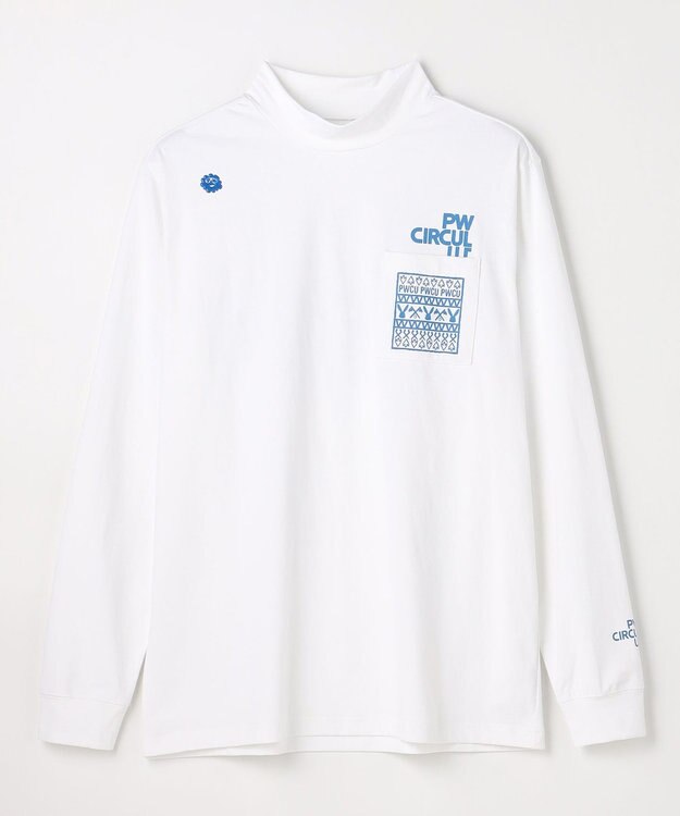 PW CIRCULUS 【吸水速乾 / UV遮蔽率99.5% UVカット / ストレッチ】【MEN】DELFT ロングスリーブモックT ゴルフ ホワイト系