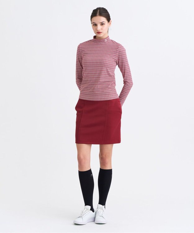 23区GOLF 【WOMEN】モノグラムプリントモックネック ワイン系5