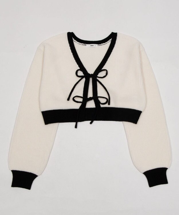 WEGO リボンカーディガン オフホワイト