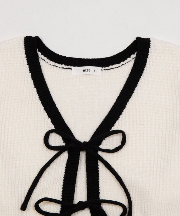 WEGO リボンカーディガン オフホワイト