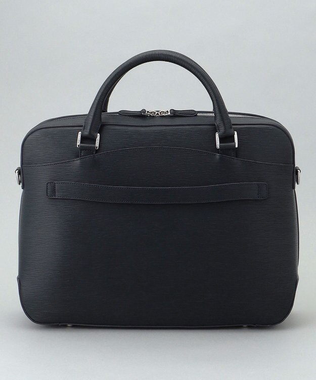 GOTAIRIKU 日本製【PELLE MORBIDA】型押しレザー ブリーフバッグ ネイビー系