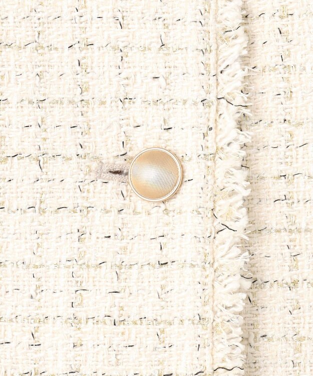 ANY SIS S ファンシーツイードペプラム ジレ アイボリー