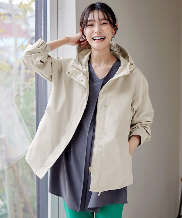 Tiaclasse 【テフロン加工・撥水・花粉ガード】マウンテンパーカー アイボリー