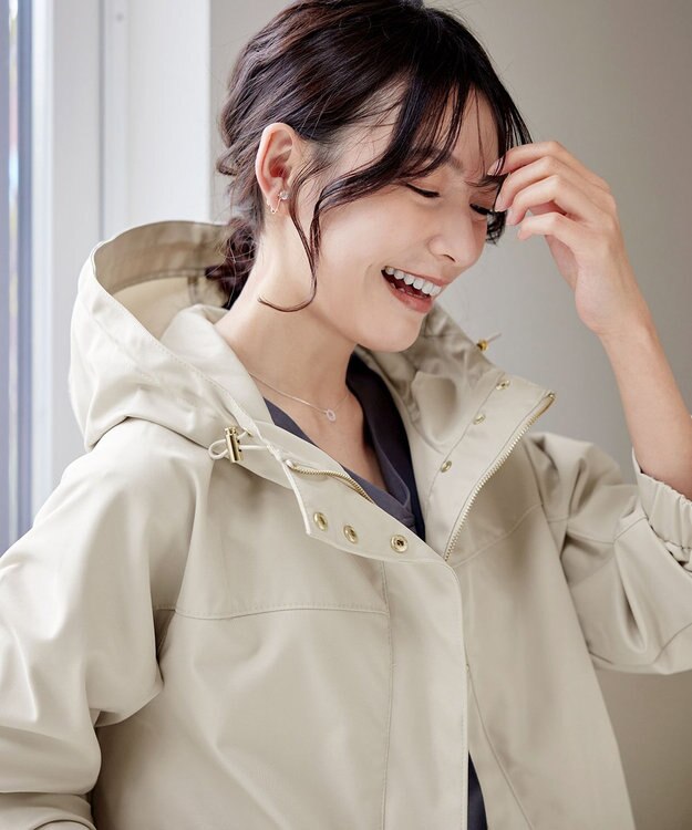 Tiaclasse 【テフロン加工・撥水・花粉ガード】マウンテンパーカー アイボリー