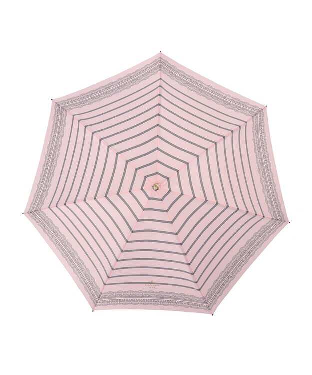 MOONBAT 【雨傘】ランバン　オン　ブルー (LANVIN en Bleu) ボーダー レース 折りたたみ傘 ピンク
