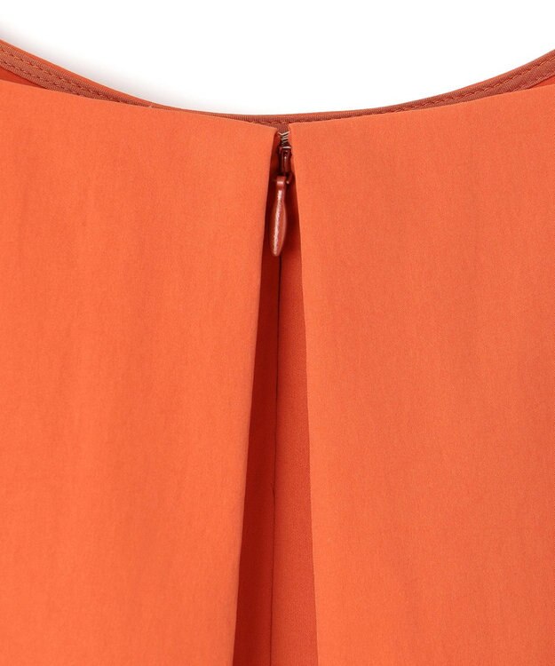 ICB L 【洗える】RENUソフトタイプライター ノースリーブワンピース テラコッタ×ネイビー系