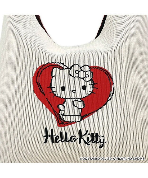 ROOTOTE 8489【A4サイズ収納】IP.ラウンド.ニット.ハローキティ-A 01：アイボリー