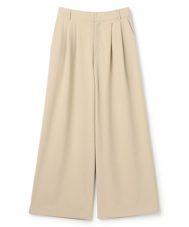 UNFILO マイビューティ タックワイドパンツ ベージュ