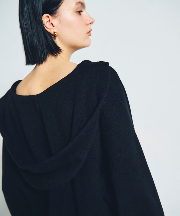 GRACE CONTINENTAL ロゴ刺繍ニットパーカー ブラック