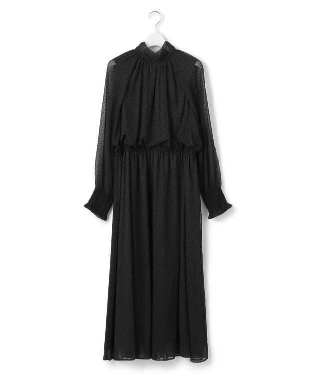 23区 【APPLAUDIR】シアードットフロッキー ボウタイリボンドレス ブラック系