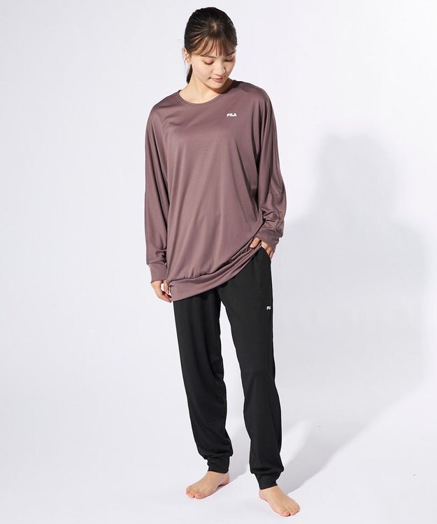 OP／FILA 【FILA】水陸両用フィットネスウェア 2点セット ダークパープル