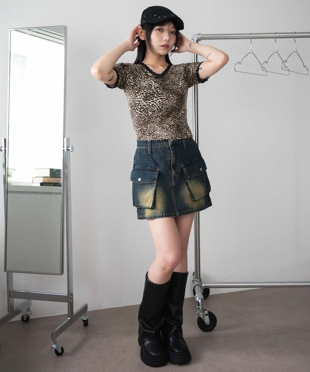 WEGO レオパードレースちびT ブラウン