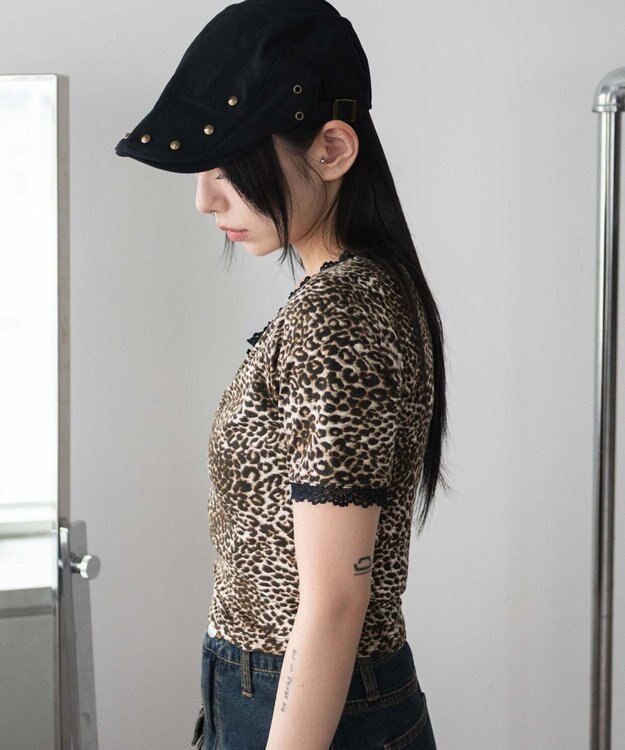 WEGO レオパードレースちびT ブラウン