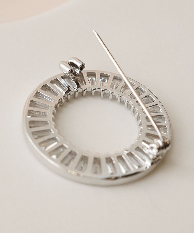 Tiaclasse ガラスサークルブローチ シルバー