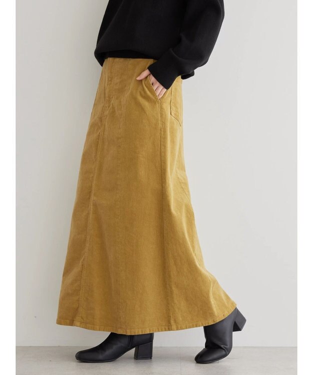 AMERICAN HOLIC コーデュロイＡラインスカート Mustard