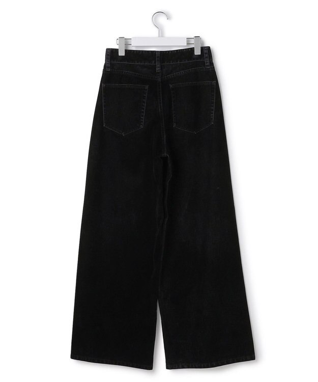 23区 【SLOW/一部店舗限定】フロッキーデニム ワイドパンツ ブラック系