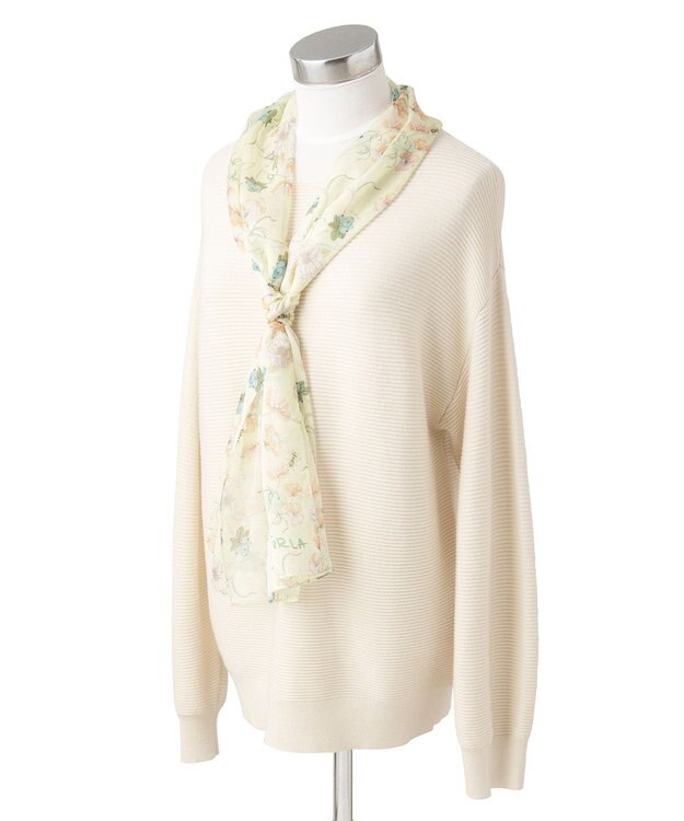 MOONBAT FURLA(フルラ) シルクシフォンロングスカーフ／35×150cm ライトイエロー