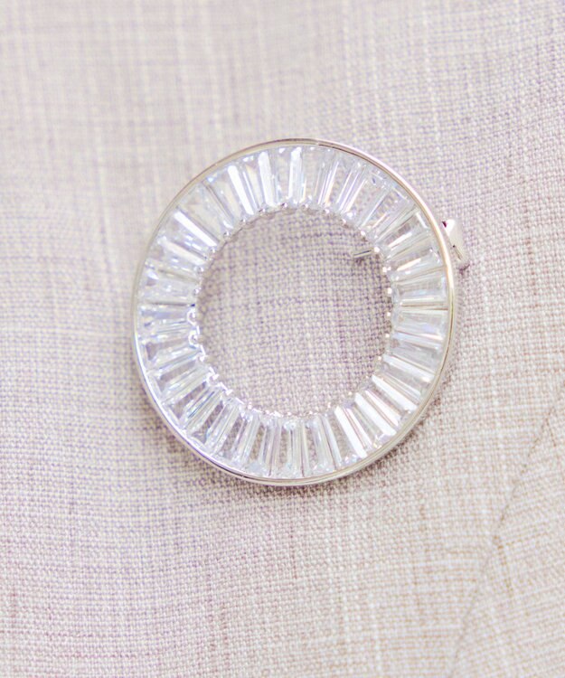 Tiaclasse ガラスサークルブローチ シルバー