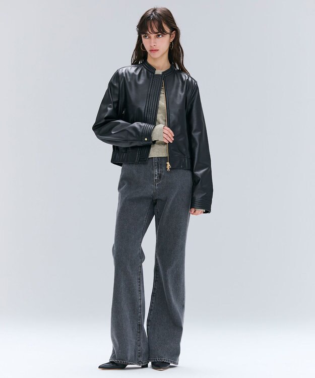 BEIGE， 【洗える・Oggi 11月号掲載】NAVIGLIO / フレアシルエットデニムパンツ Slate