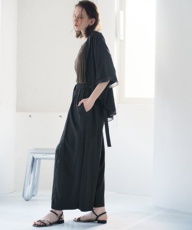 YECCA VECCA 【UVカット/遮熱/接触冷感】COOLタックワイドパンツ Charcoal Gray